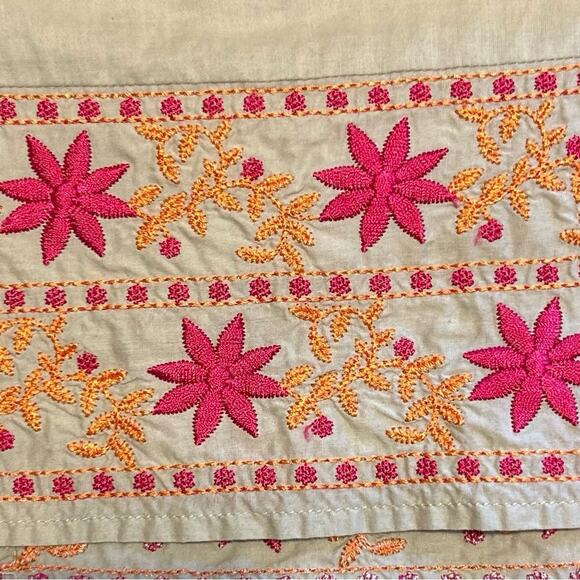 Calypso St. Barth for Target Tan floral embroidered A line sheath dress. Size L - Picture 4 of 8